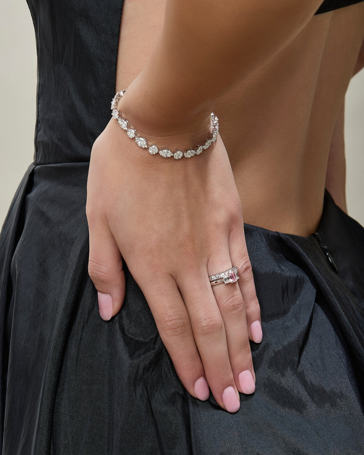 'Sona' 5.38ct Marquise & Princess Cut Diamond Tennis Bracelet