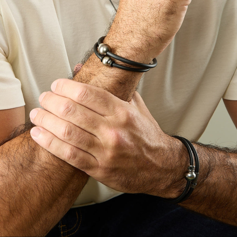 'Tundra' Tahitian Pearl Neoprene Bangle