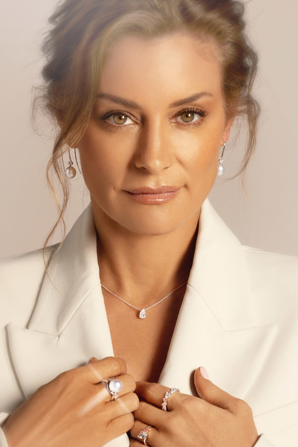 Pear cut diamond solitaire necklace