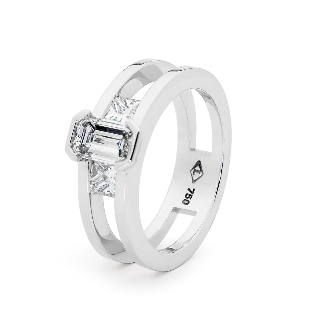 Emerald Cut Diamond Semi-Bezel Set – Linneys Jewellery