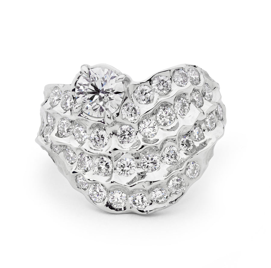 Freeform Wave Diamond Ring