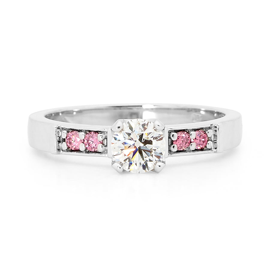 Four Rare Argyle Pink and White Diamond Ring online jewellery shop perth jewellery stores jewellery stores perth australian jewellery designers bridal jewellery australia diamonds perth diamond rings perth designer engagement rings engagement rings perth diamond engagement rings