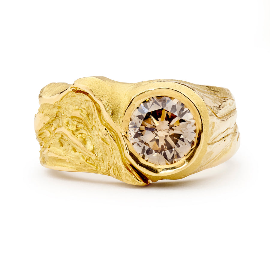 Champagne Diamond Freeform Ring