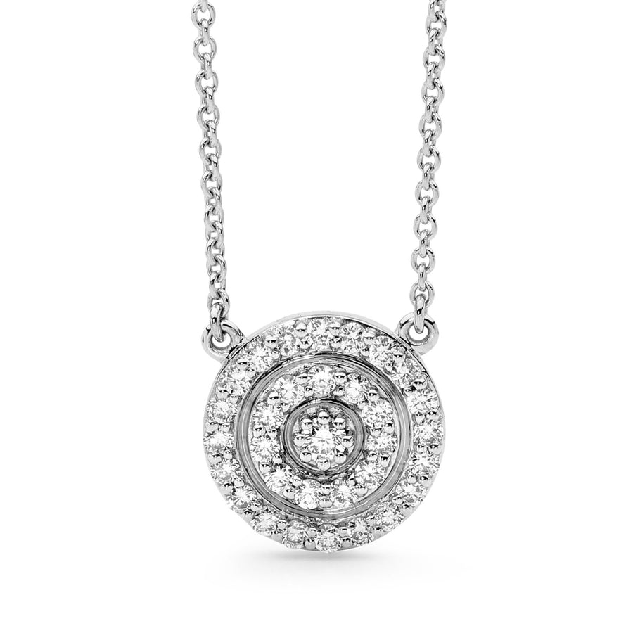 Double Halo Diamond Necklace perth jewellery stores jewellery stores perth australian jewellery designers bridal jewellery australia diamonds perth