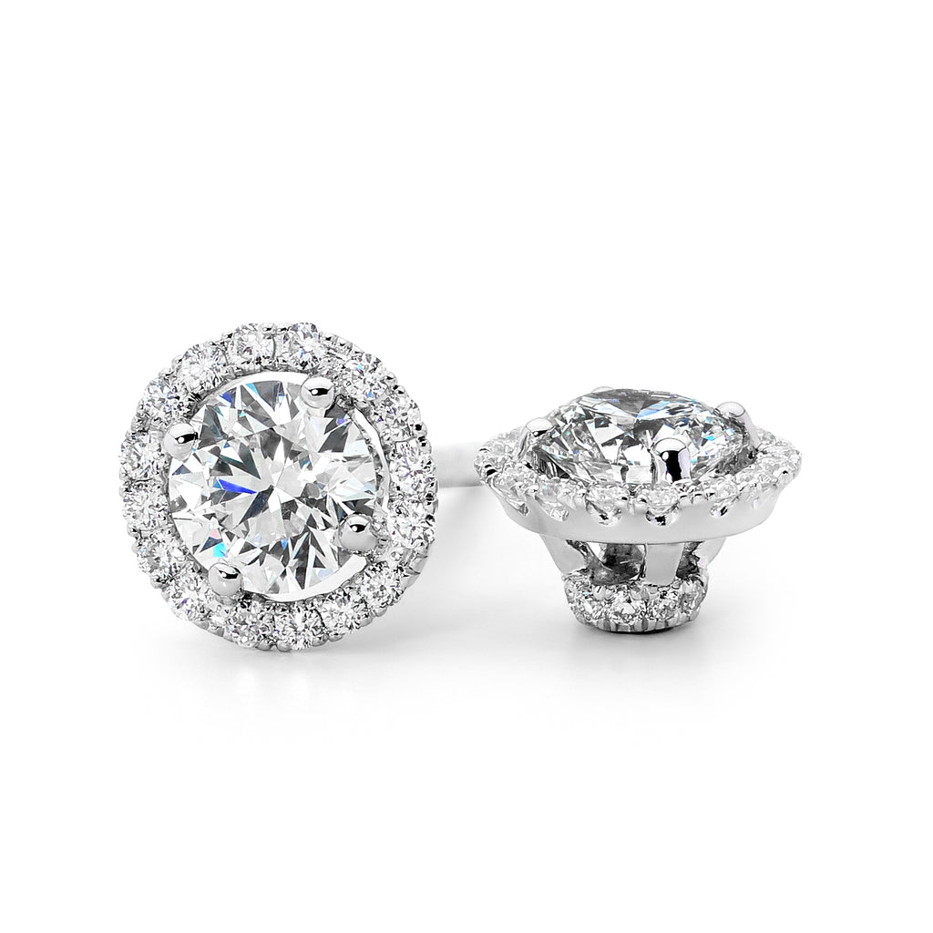 18ct White Gold Round Diamond earrings – Linneys Jewellery