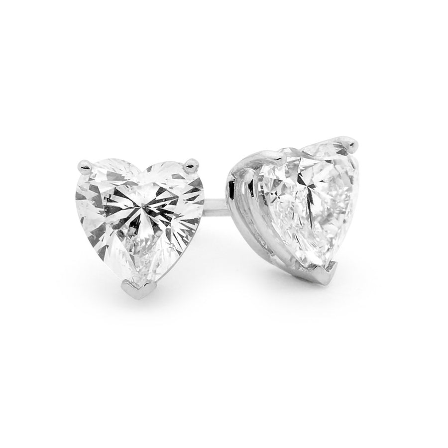 Heart Shaped Diamond Stud Earrings buy jewellery online jewellers in perth perth jewellery stores wedding jewellery australia diamond stud earrings diamonds perth