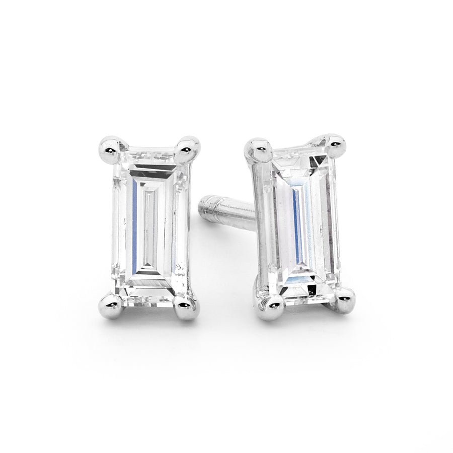 Baguette Cut Diamond Earrings