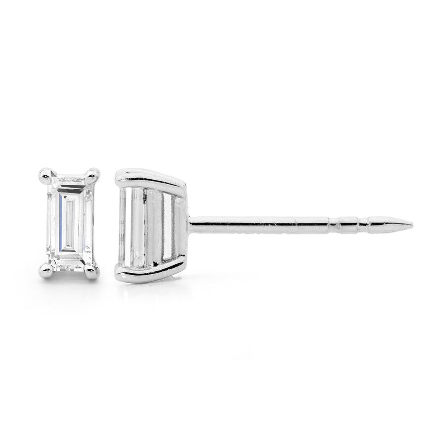 Baguette Cut Diamond Earrings