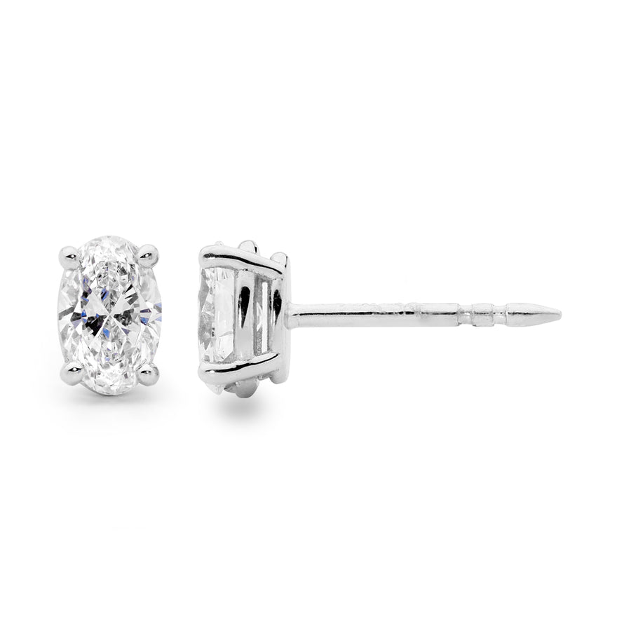 Oval Cut Diamond Earrings