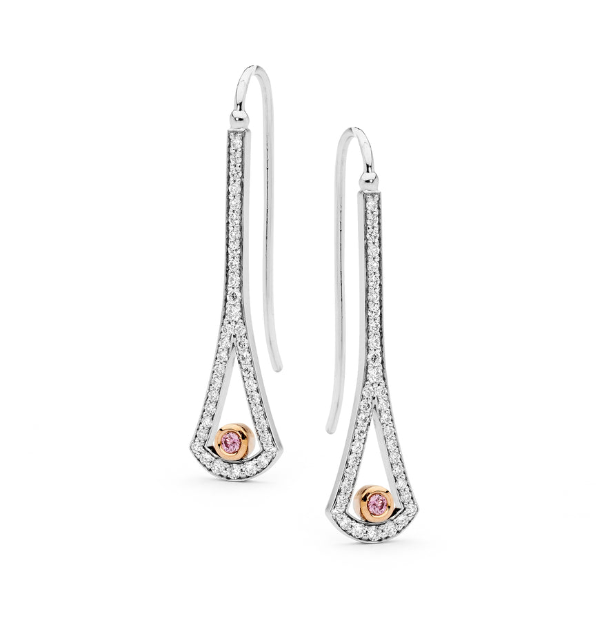 'Cherish' Pink Diamond French Hook Earrings