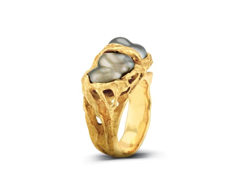Yellow Gold Pearl Rings Perth