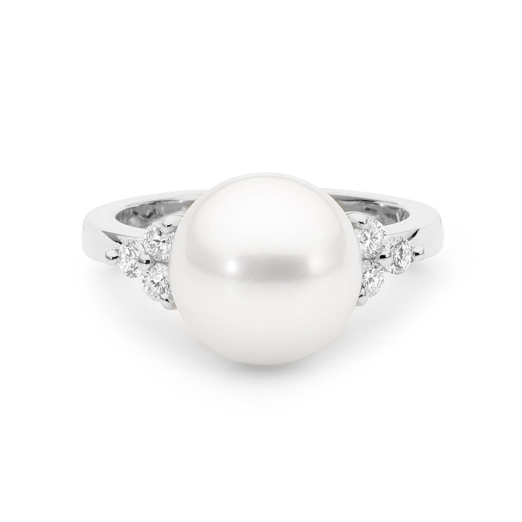 Trefoil Diamond and Pearl Ring – Linneys Jewellery