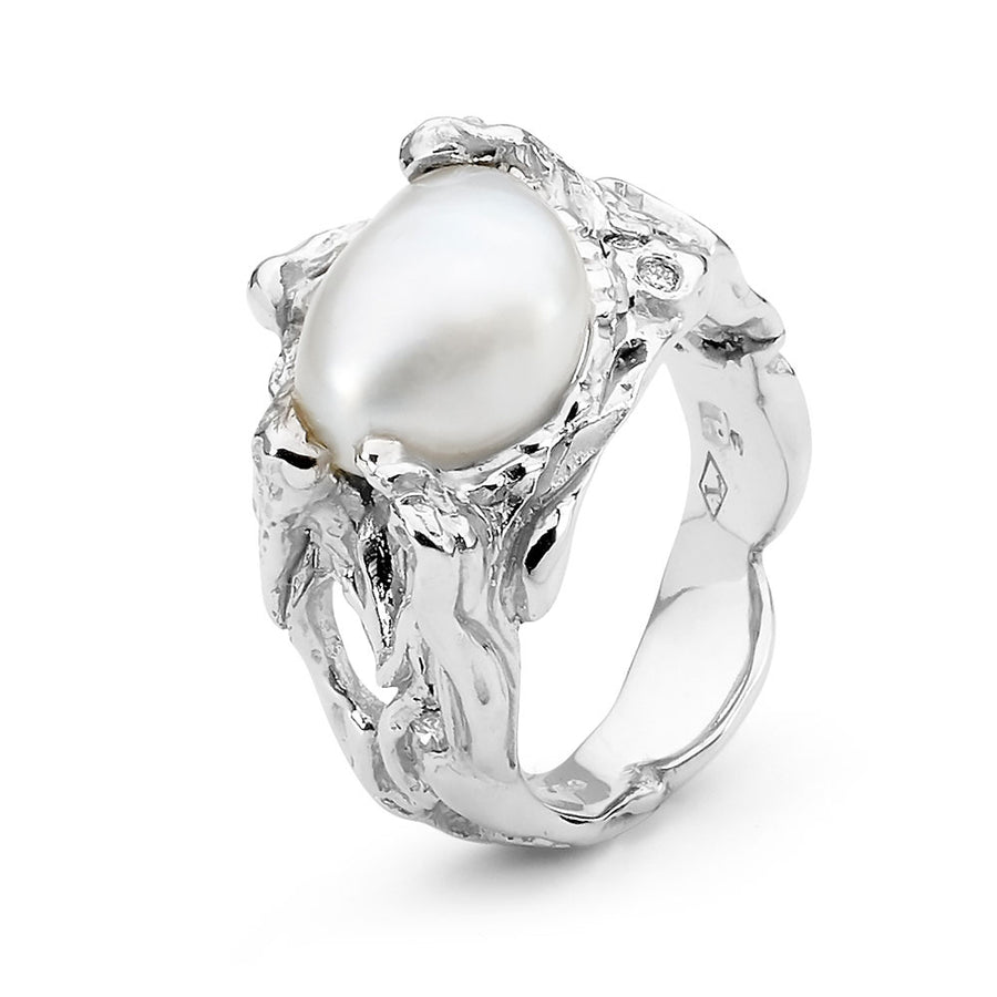 Freeform Style Australian Pearl Ring