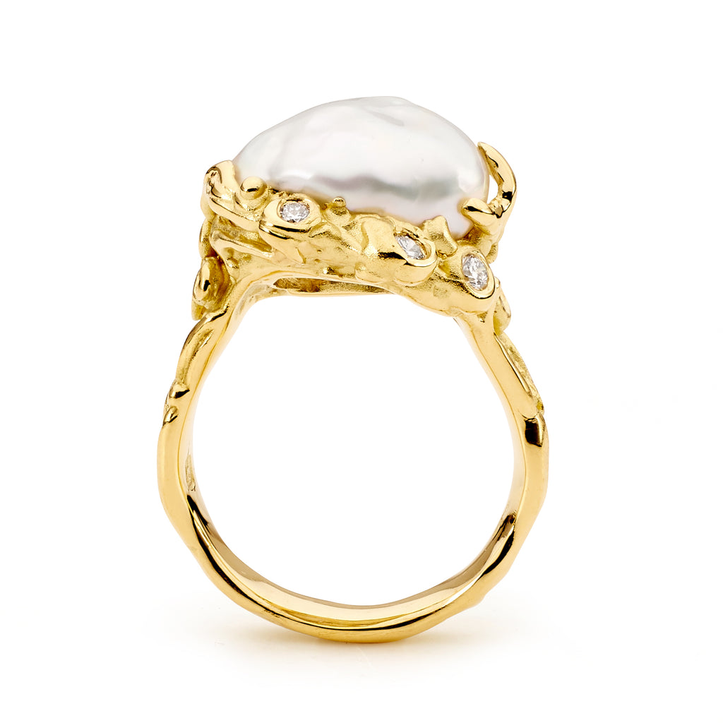 Turquoise pearl ring deals