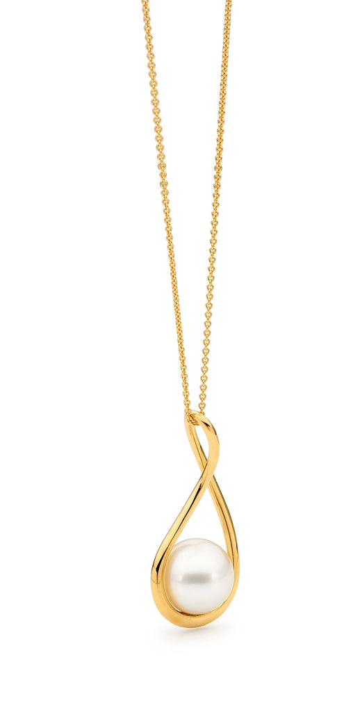 18ct Gold Free-Flow Australian Pearl Pendant – Linneys Jewellery