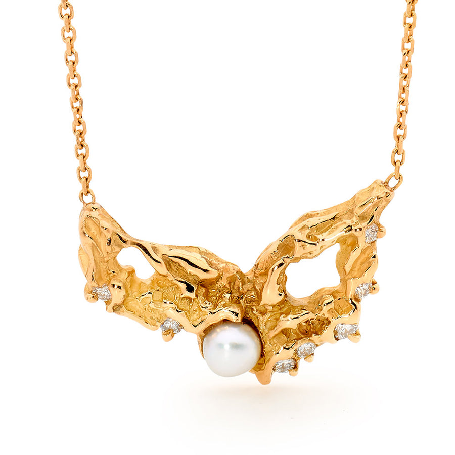 Freeform gold butterfly inspired pendant online jewellery shop perth jewellery stores jewellery stores perth australian jewellery designers bridal jewellery australia diamonds perth