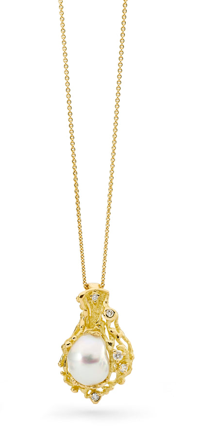 'Sunlit' South Sea Pearl & Diamond Pendant