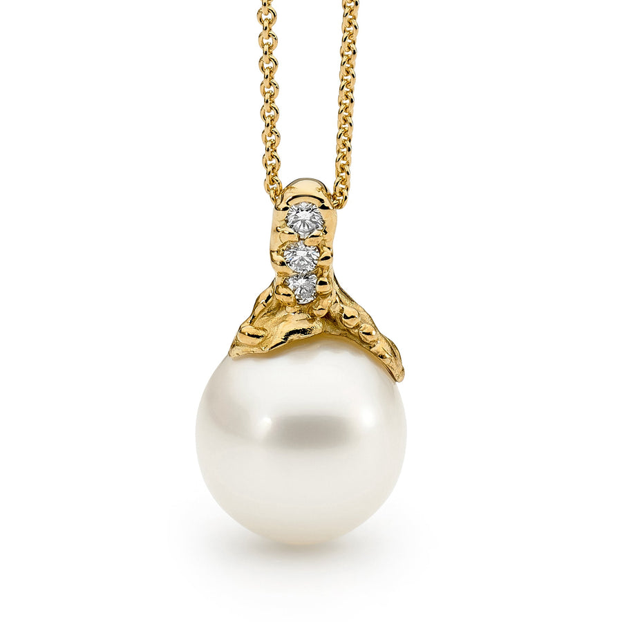 Organic Pearl & Diamond Pendant online jewellery shop buy jewellery online jewellers in perth perth jewellery stores wedding jewellery australia diamonds for sale perth gold jewellery perth