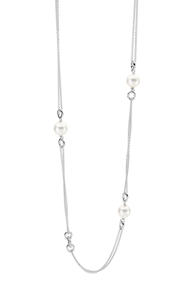 Double Chain with Diamonds and Pearls – Linneys Jewellery