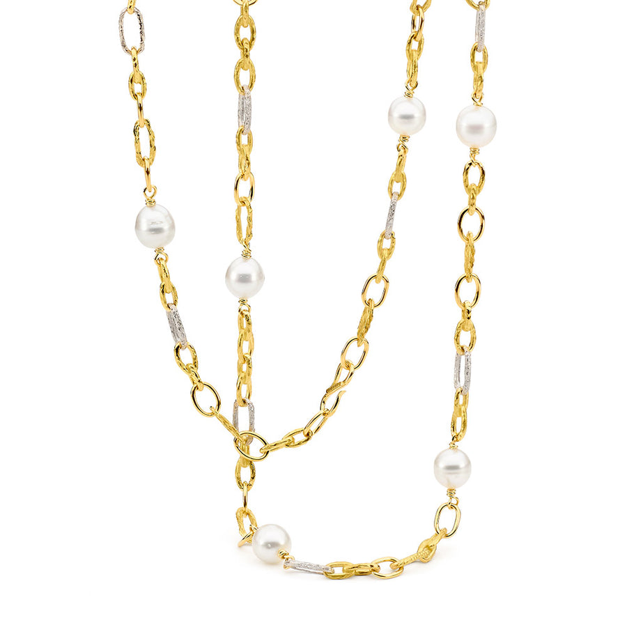 Textured Link Pearl Necklace jewellery stores perth perth jewellery stores australian jewellery designers online jewellery shop perth jewellery shop jewellery shops perth perth jewellers jewellery perth jewellers in perth diamond jewellers perth bridal jewellery australia