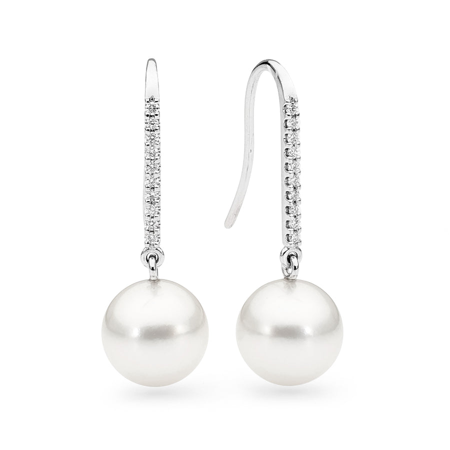Diamond Set Pearl Earrings online jewellery shop perth jewellery stores jewellery stores perth australian jewellery designers bridal jewellery australia