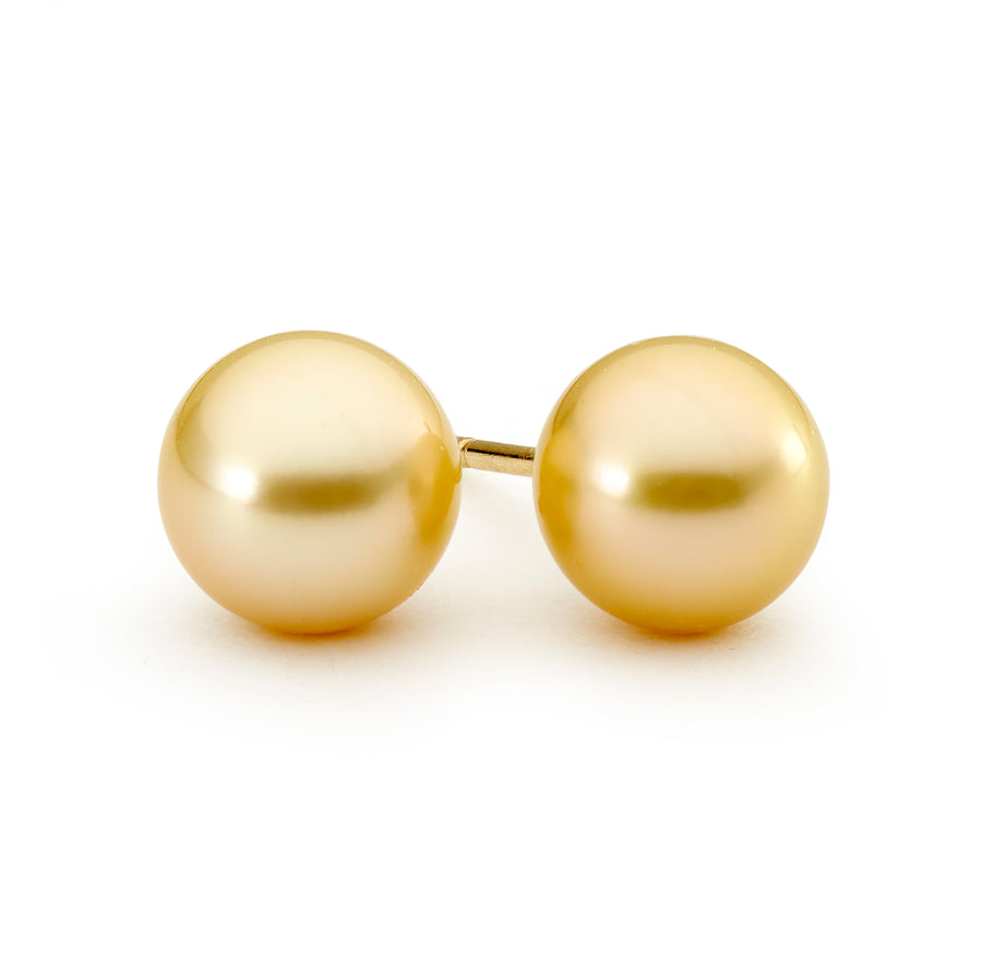 Golden South Sea Pearl Stud Earrings