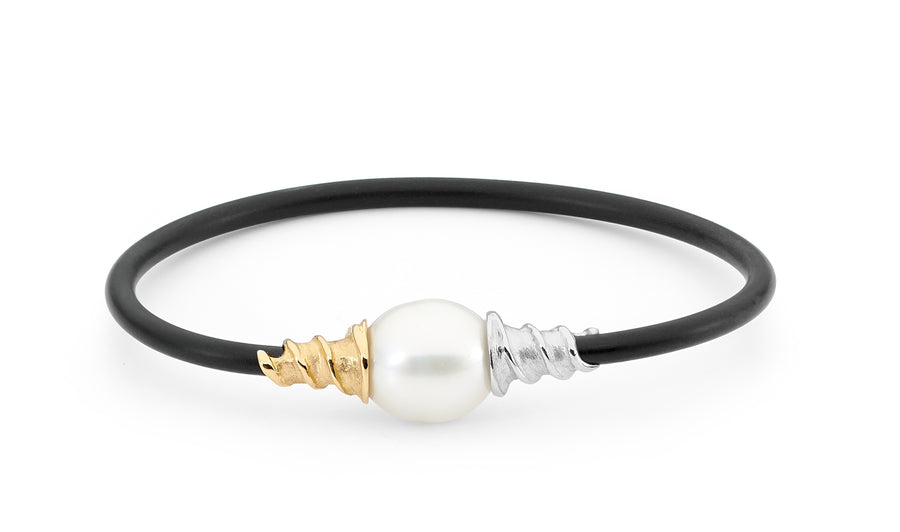 Pearl with White & Yellow Gold Spiral Bangle jewellery stores perth perth jewellery stores australian jewellery designers online jewellery shop perth jewellery shop jewellery shops perth perth jewellers jewellery perth jewellers in perth diamond jewellers perth bridal jewellery australia pearl jewellery australian pearls diamonds and pearls perth