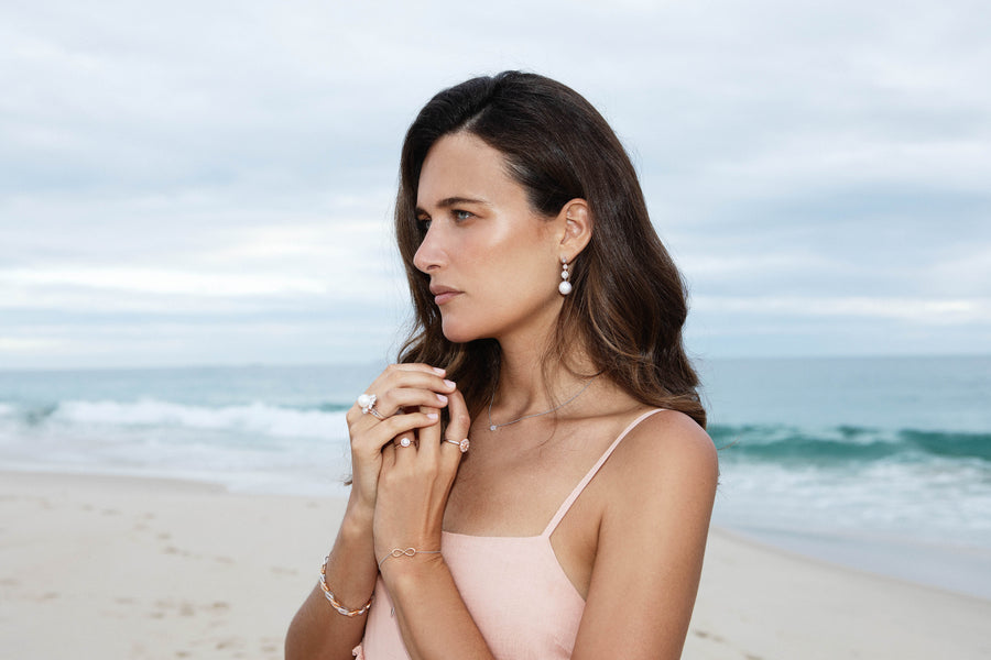 Floral Inspired Pink and White Diamond Ring