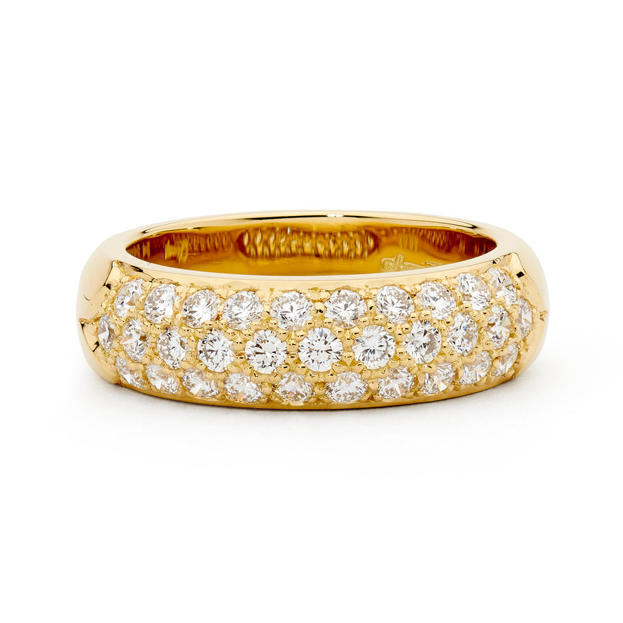 Pave Set Domed Diamond Ring