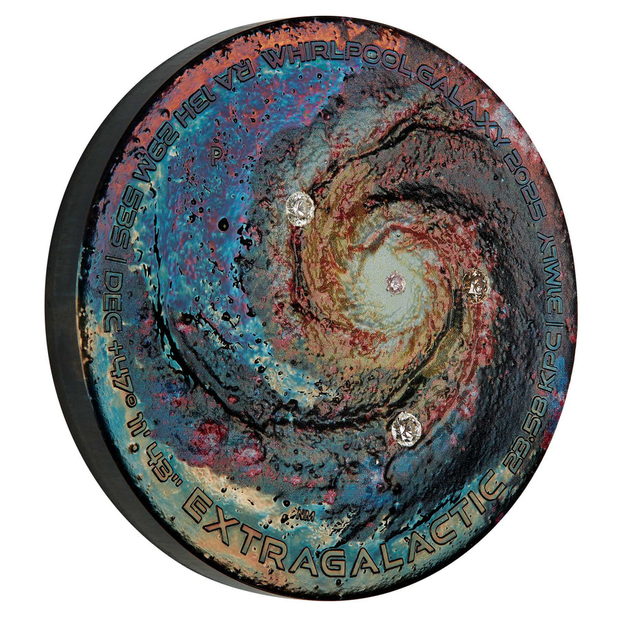 Extragalactic 2025 5oz Silver Patinaed Coloured Coin with Diamonds