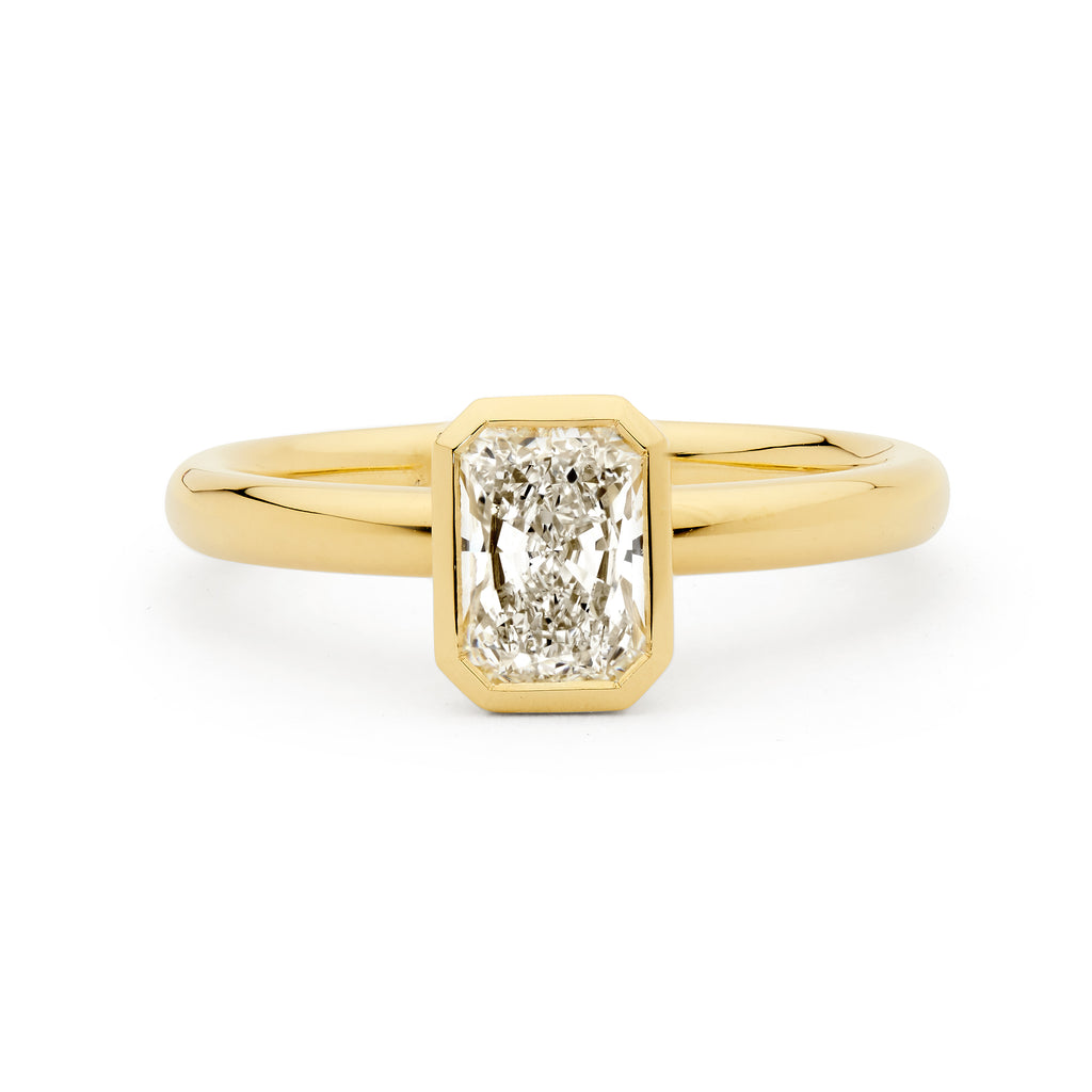 Radiant Bezel Set Diamond Ring