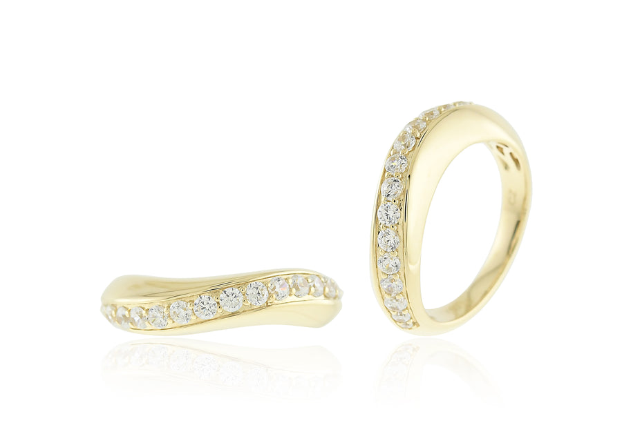 'Wave' Yellow Gold Diamond Ring