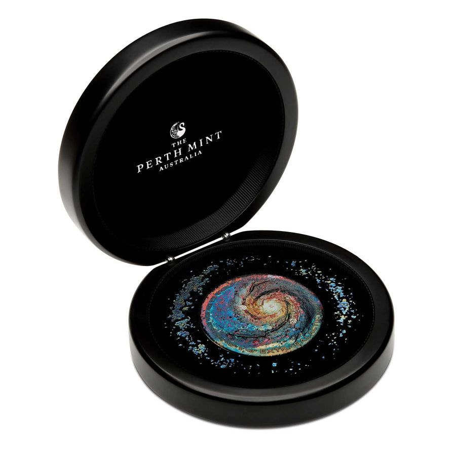 Extragalactic 2025 5oz Silver Patinaed Coloured Coin with Diamonds