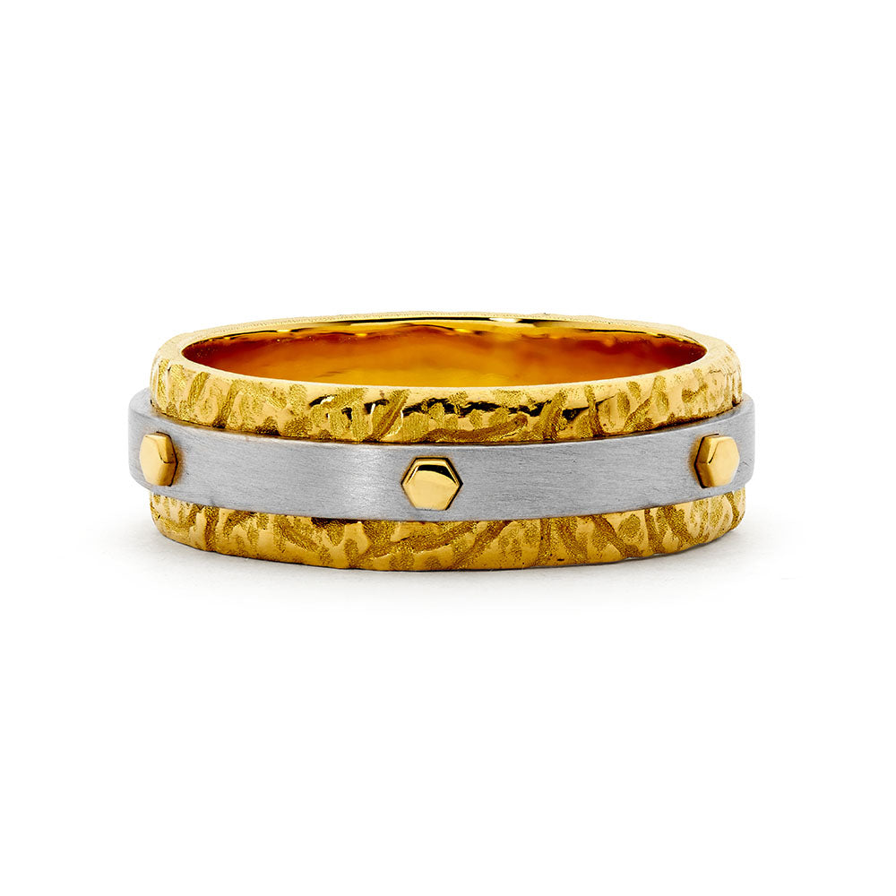 'One Mile Jetty' Yellow and white Gold Ring