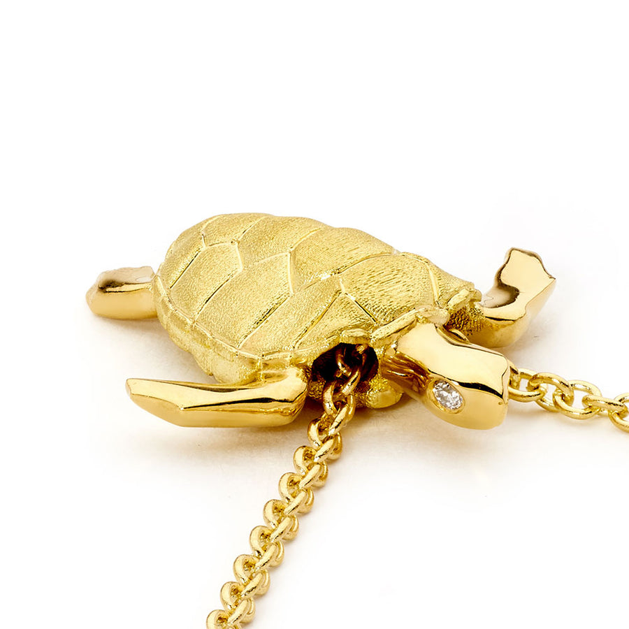 'Mother Loggerhead Turtle' Gold Necklace