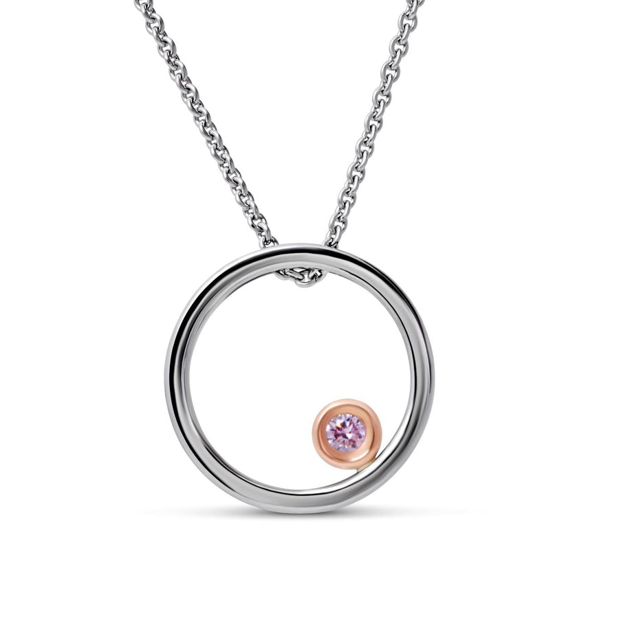 Pink Diamond Circle Pendant