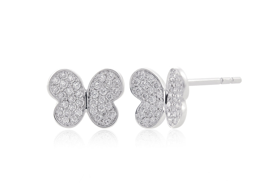 Pave Butterfly Stud Earrings