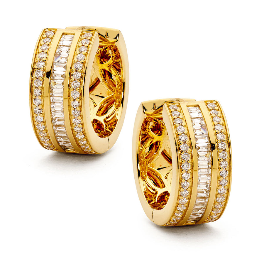 18ct Yellow Gold Diamond Huggie Earrings
