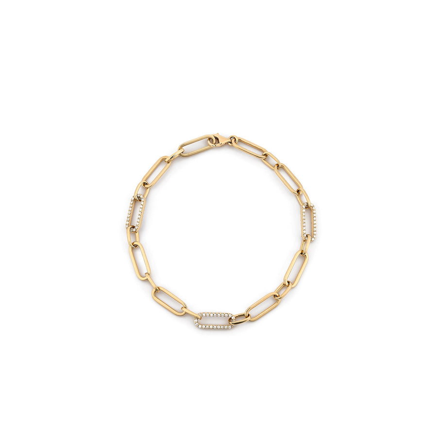 'Bianca' 18ct Yellow Gold Diamond Paperclip Bracelet