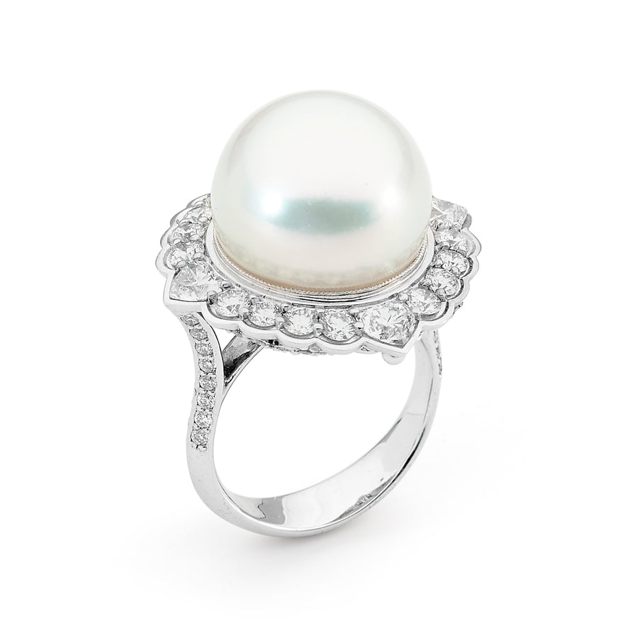 Australian South Sea Pearl and Diamond Ring