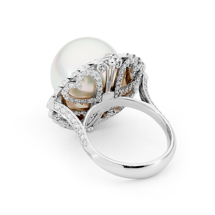 Australian South Sea Pearl and Diamond Ring