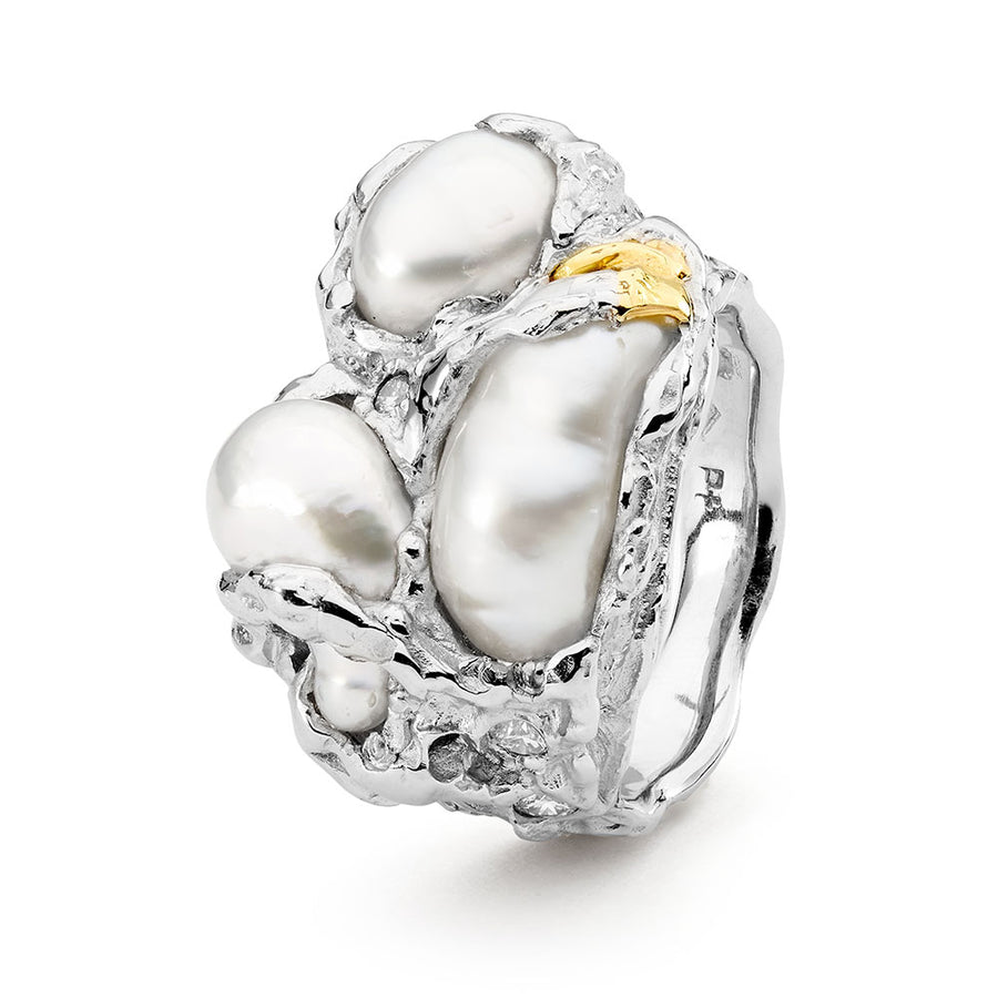 'Ningaloo Luminescence' South Sea Pearl and Diamond Ring