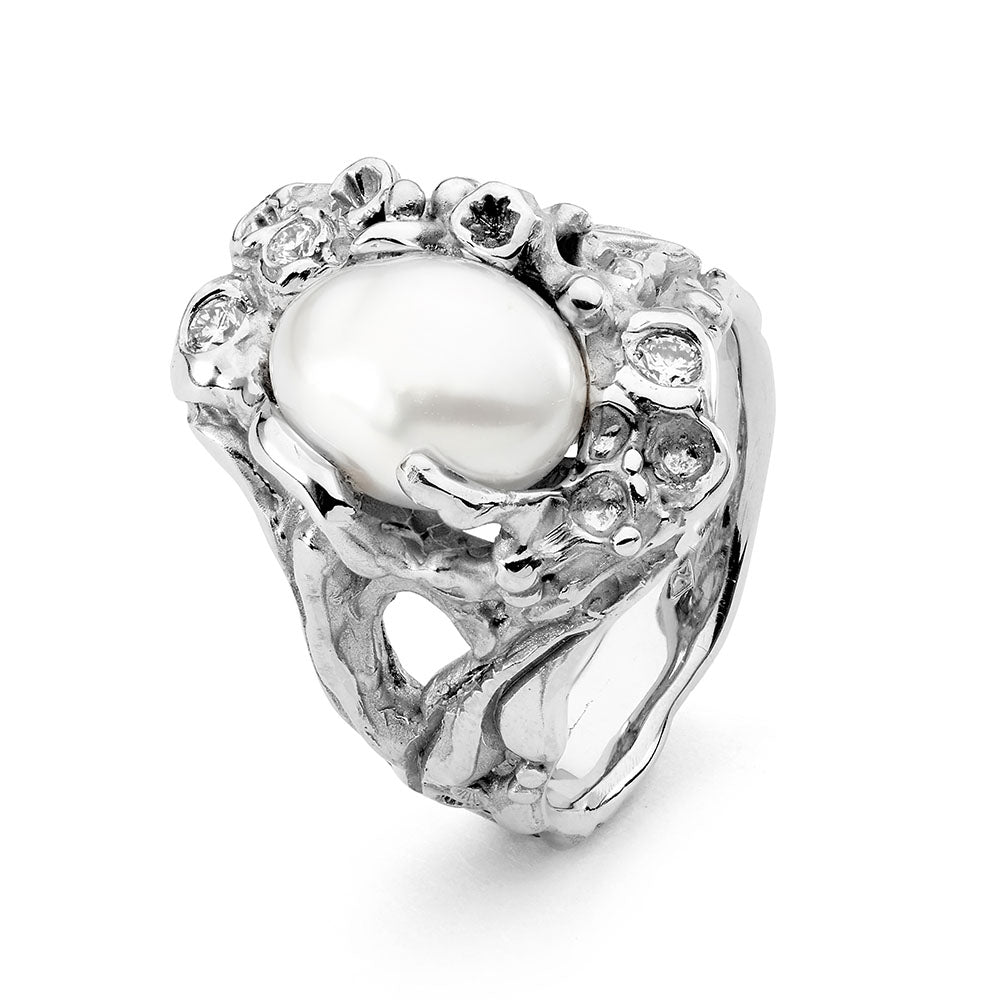 'Seafarer' South Sea Pearl and White Gold Ring