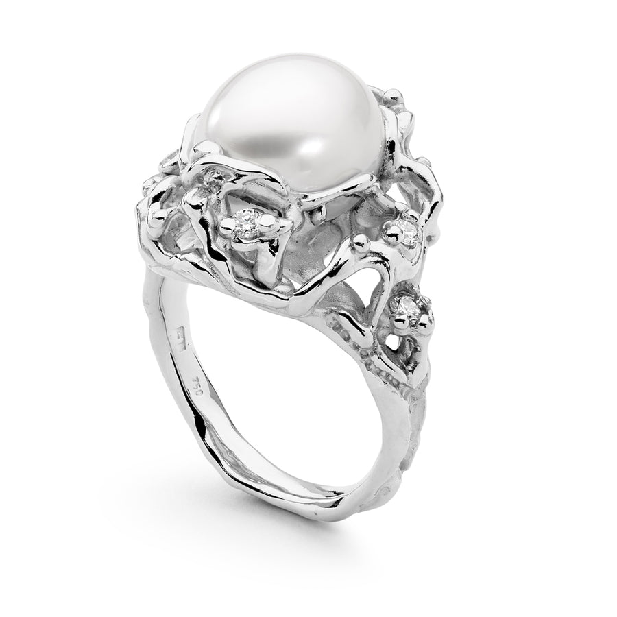 'Lola' Australian South Sea Pearl & Diamond Ring
