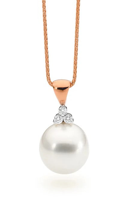 Trefoil Diamond & Pearl Pendant