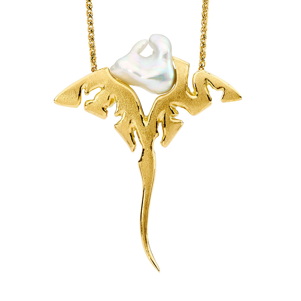 'Manta Ray' South Sea Pearl yellow gold Necklace