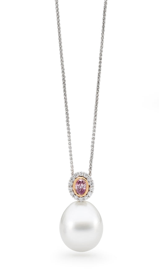'Kimberley Sunset' Argyle Pink Diamond & Australian South Sea Pearl Pendant