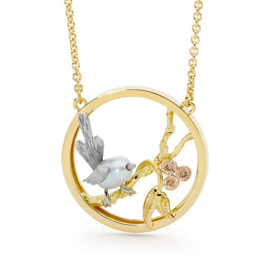 'Fairy Wren' South Sea Pearl & Diamond Necklace