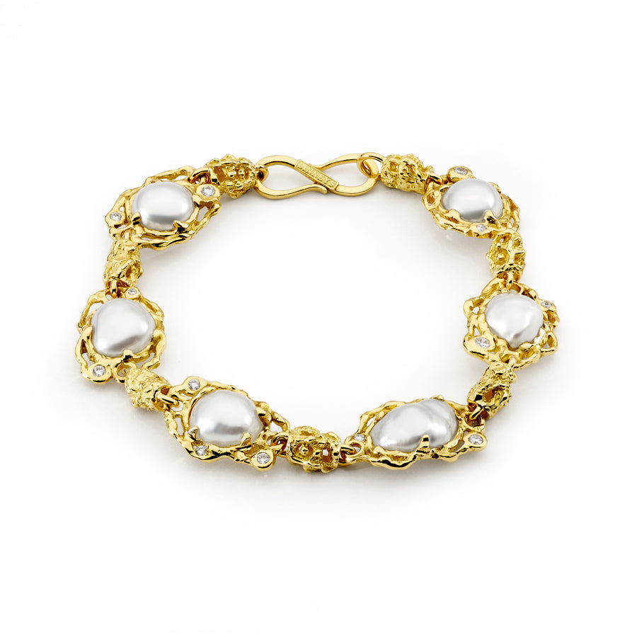 'Gilded Coast' Australian South Sea Pearl Freeform Bracelet