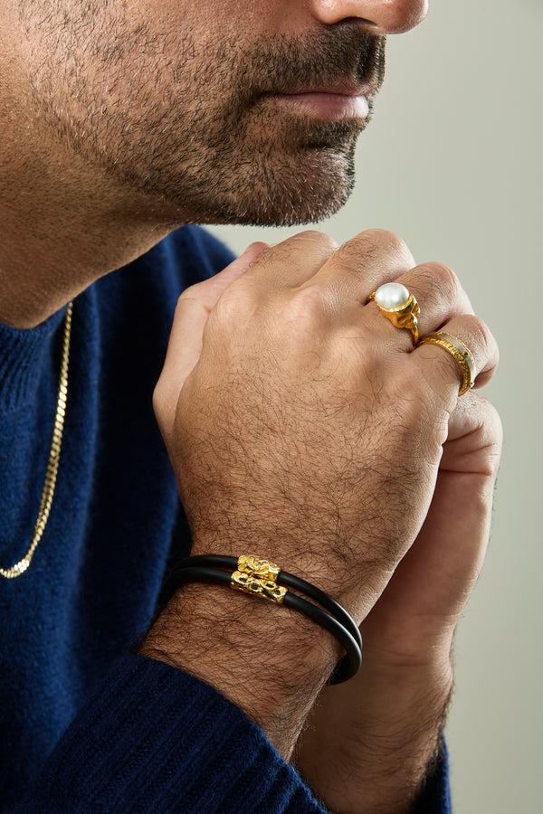 'Afterlight' Australian South Sea Pearl 18ct Gold & Platinum Skull Ring